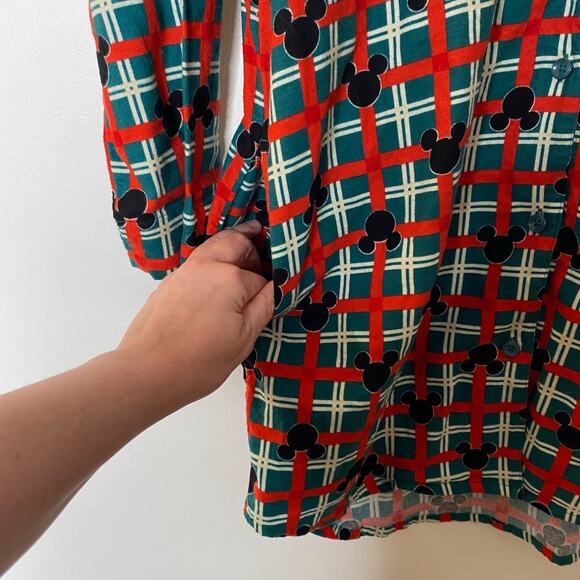 HANNA ANDERSSON Women's Disney Mickey Mouse Holiday Flannel Nightshirt Size Med - Picture 5 of 10